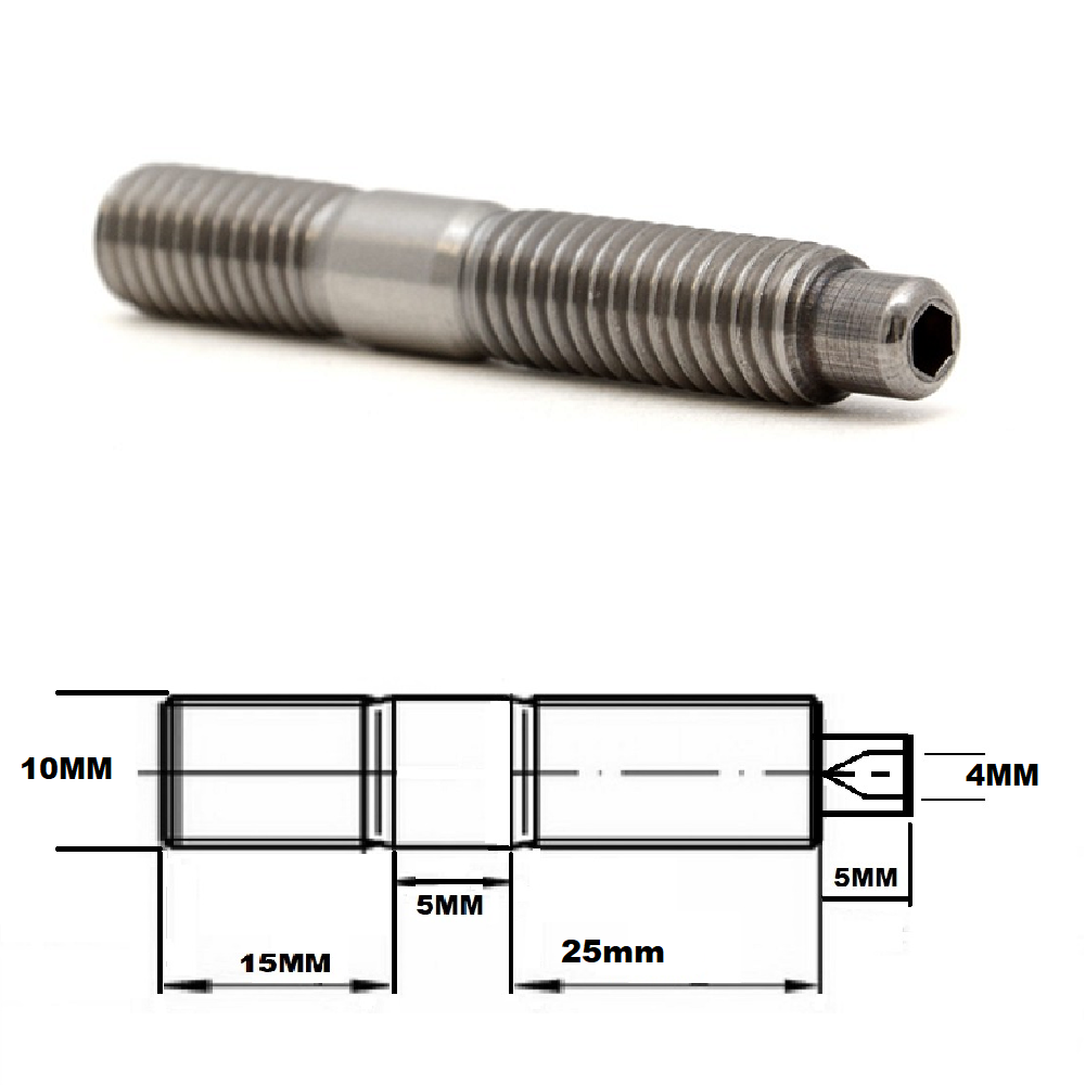 M10X1.5 50MM GRADE 5 TITANIUM STUD